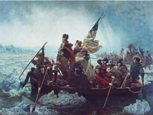 President G. Washington Crossing the Delaware River portrait