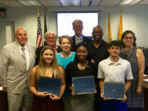 pictured front row - Alex Zaccardi, Marie Toussaint, Kurt Tobie; Freeholders from left to right: Anthony Carabelli, Pasquale Colavita, Chairwoman Ann Cannon, Andrew Koontz, Sam Frisby and Lucylle Walter